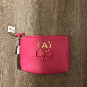 NWT letter A simply southern initial makeup bag